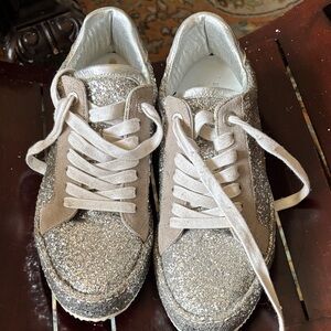 Zadig & Voltaire Silver Glitter Sneakers